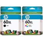 2 Pack Genuine HP 60XL Black & Colour Ink Cartridge Set (1BK,1C) CC641WA CC644WA