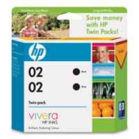 1 x Genuine HP 02 Black Ink Cartridge Twin Pack CE015AA