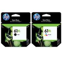 2 Pack Genuine HP 61XL Black & Colour Ink Cartridge Set (1BK,1C) CH563WA CH564WA