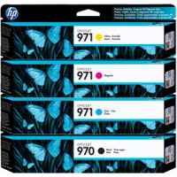 4 Pack Genuine HP 970 971 Ink Cartridge Set (1BK,1C,1M,1Y) CN621AA CN622AA CN623AA CN624AA