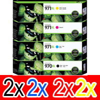 8 Pack Genuine HP 970XL 971XL Ink Cartridge Set (2BK,2C,2M,2Y) CN625AA CN626AA CN627AA CN628AA