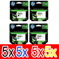 20 Pack Genuine HP 564XL Ink Cartridge Set (5BK,5C,5M,5Y) CN684WA CB323WA CB324WA CB325WA