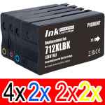 10 Pack Compatible HP 712 Ink Cartridge Set (4BK,2C,2M,2Y) 3ED29A 3ED67A 3ED68A 3ED69A
