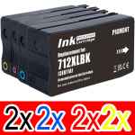 8 Pack Compatible HP 712 Ink Cartridge Set (2BK,2C,2M,2Y) 3ED29A 3ED67A 3ED68A 3ED69A