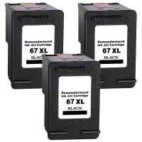 3 x Compatible HP 67XL Black Ink Cartridge 3YM57AA