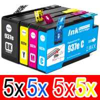 20 Pack Compatible HP 937e Ink Cartridge Set (5BK,5C,5M,5Y) 4S6W9NA 4S6W6NA 4S6W7NA 4S6W8NA