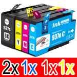 5 Pack Compatible HP 937e Ink Cartridge Set (2BK,1C,1M,1Y) 4S6W9NA 4S6W6NA 4S6W7NA 4S6W8NA