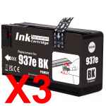3 x Compatible HP 937e Black Ink Cartridge 4S6W9NA
