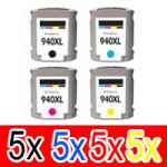 20 Pack Compatible HP 940XL Ink Cartridge Set (5BK,5C,5M,5Y) C4906AA C4907AA C4908AA C4909AA