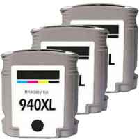 3 x Compatible HP 940XL Black Ink Cartridge C4906AA