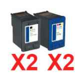 4 Pack Compatible HP 56 & 57 Black & Colour Ink Cartridge Set (2BK,2C) C6656AA C6657AA