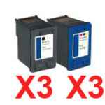 6 Pack Compatible HP 56 & 57 Black & Colour Ink Cartridge Set (3BK,3C) C6656AA C6657AA