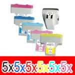 30 Pack Compatible HP 02 Ink Cartridge Set (5BK,5C,5M,5Y,5LC,5LM) C8721WA C8771WA C8772WA C8773WA C8774WA C8775WA