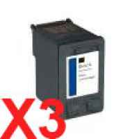 3 x Compatible HP 21XL Black Ink Cartridge C9351CA