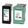 2 Pack Compatible HP 74XL & 75XL Black & Colour Ink Cartridge Set CB336WA CB338WA