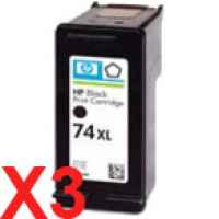 3 x Compatible HP 74XL Black Ink Cartridge CB336WA
