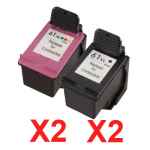 4 Pack Compatible HP 61XL Black & Colour Ink Cartridge Set (2BK,2C) CH563WA CH564WA