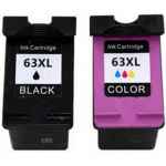 2 Pack Compatible HP 63XL Black & Colour Ink Cartridge Set F6U64AA F6U63AA