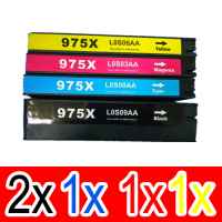 5 Pack Compatible HP 975X Ink Cartridge Set (2BK,1C,1M,1Y) L0S09AA L0S00AA L0S03AA L0S06AA