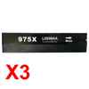3 x Compatible HP 975X Black Ink Cartridge L0S09AA