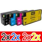 8 Pack Compatible HP 955XL Ink Cartridge Set (2BK,2C,2M,2Y) L0S72AA L0S63AA L0S66AA L0S69AA