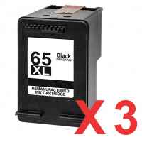 3 x Compatible HP 65XL Black Ink Cartridge N9K04AA