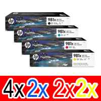 10 Pack Genuine HP 981X Ink Cartridge Set (4BK,2C,2M,2Y) L0R12A L0R09A L0R10A L0R11A
