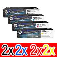 8 Pack Genuine HP 981X Ink Cartridge Set (2BK,2C,2M,2Y) L0R12A L0R09A L0R10A L0R11A