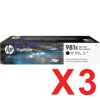 3 x Genuine HP 981X Black Ink Cartridge L0R12A