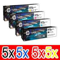 20 Pack Genuine HP 975X Ink Cartridge Set (5BK,5C,5M,5Y) L0S09AA L0S00AA L0S03AA L0S06AA