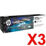 3 x Genuine HP 975X Black Ink Cartridge L0S09AA