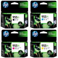 4 Pack Genuine HP 955XL Ink Cartridge Set (1BK,1C,1M,1Y) L0S72AA L0S63AA L0S66AA L0S69AA