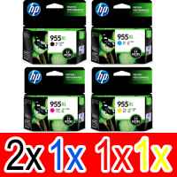 5 Pack Genuine HP 955XL Ink Cartridge Set (2BK,1C,1M,1Y) L0S72AA L0S63AA L0S66AA L0S69AA