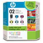 1 x Genuine HP 02 Ink Cartridge Rainbow Value Pack (1BK,1C,1M,1Y,1LC,1LM)) SA378AA