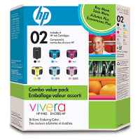 1 x Genuine HP 02 Ink Cartridge Rainbow Value Pack (1BK,1C,1M,1Y,1LC,1LM)) SA378AA