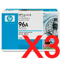 3 x Genuine HP C4096A Toner Cartridge 96A