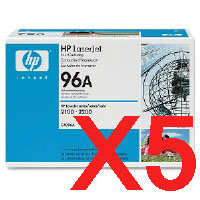 5 x Genuine HP C4096A Toner Cartridge 96A