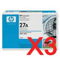 3 x Genuine HP C4127A Toner Cartridge 27A