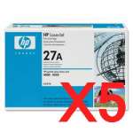 5 x Genuine HP C4127A Toner Cartridge 27A