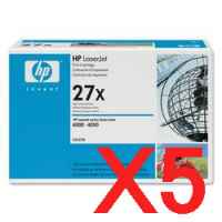 5 x Genuine HP C4127X Toner Cartridge 27X