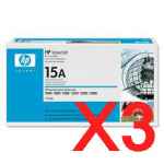 3 x Genuine HP C7115A Toner Cartridge 15A