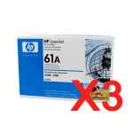 3 x Genuine HP C8061A Toner Cartridge 61A