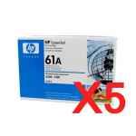 5 x Genuine HP C8061A Toner Cartridge 61A