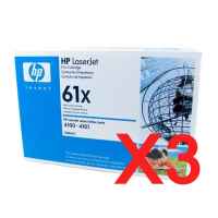 3 x Genuine HP C8061X Toner Cartridge 61X