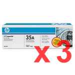 3 x Genuine HP CB435A Toner Cartridge 35A