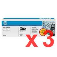 3 x Genuine HP CB436A Toner Cartridge 36A