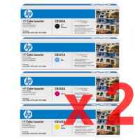 2 Lots of 4 Pack Genuine HP CB540A CB541A CB542A CB543A Toner Cartridge Set 125A