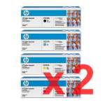 2 Lots of 4 Pack Genuine HP CC530A CC531A CC532A CC533A Toner Cartridge Set 304A