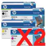 2 Lots of 4 Pack Genuine HP CE250X CE251A CE252A CE253A Toner Cartridge Set 504X 504A