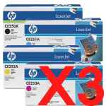 3 Lots of 4 Pack Genuine HP CE250X CE251A CE252A CE253A Toner Cartridge Set 504X 504A